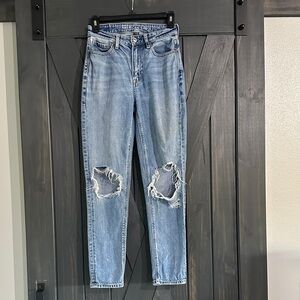 American Eagle Outfitters Light Blue Distressed Straight Leg Jeans